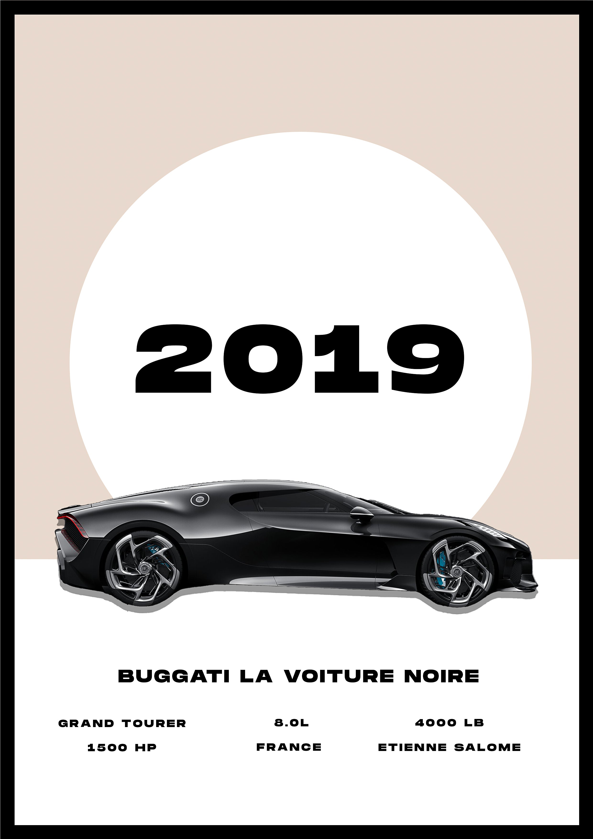 Buggati La Voiture Noire - Car Poster