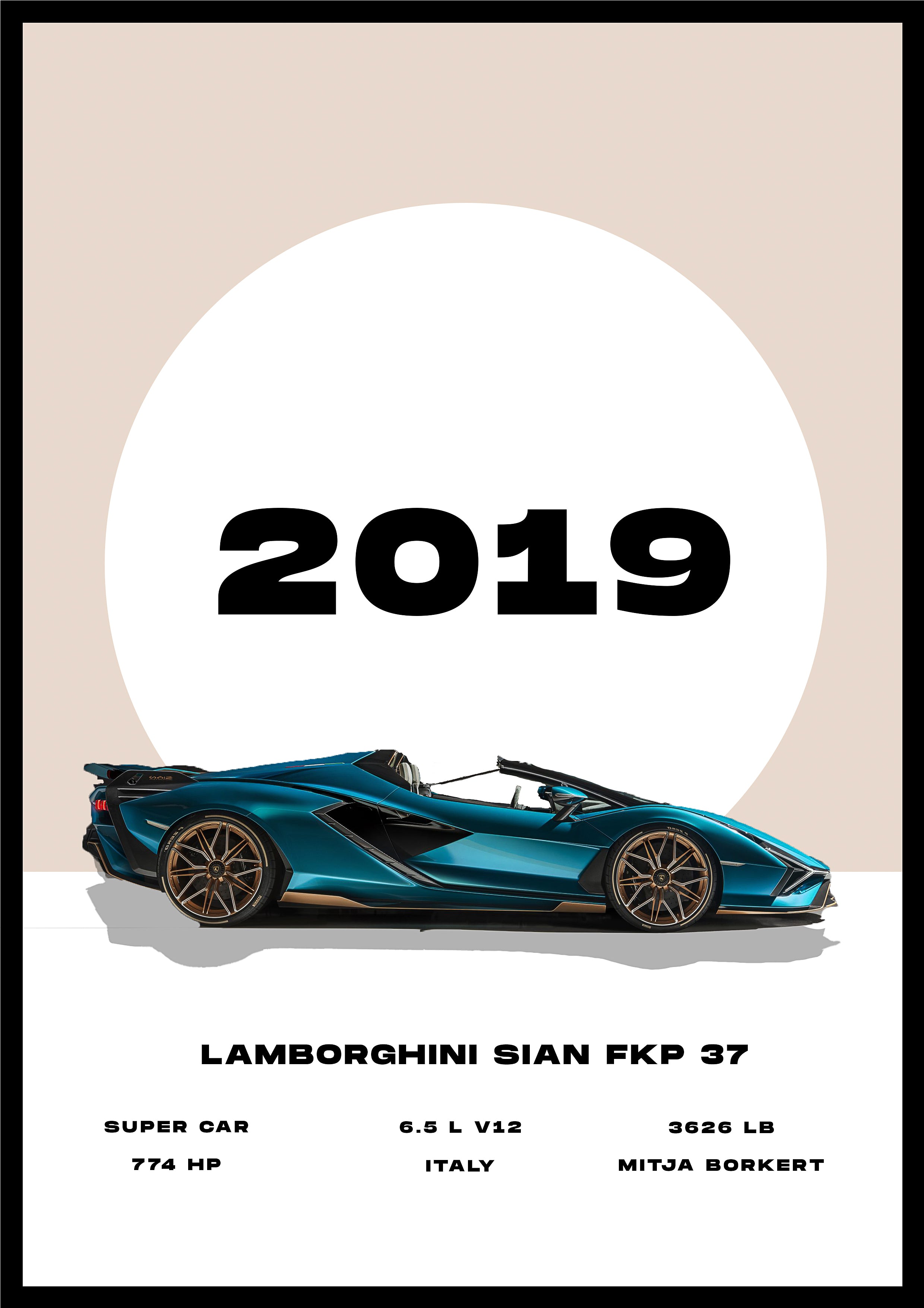 Lamborghini Sian - Car Poster