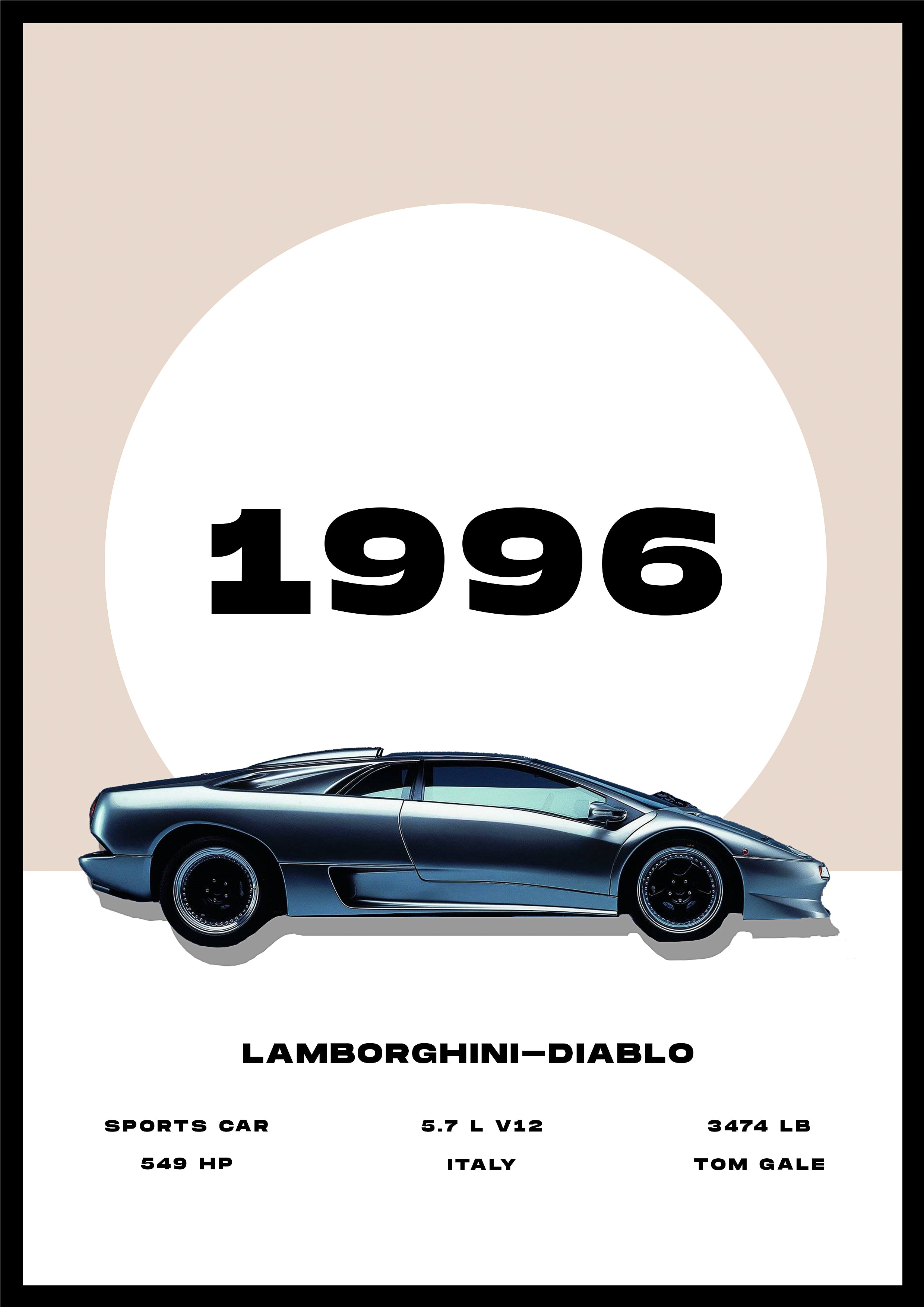 Lamborghini-Diablo - Car Poster