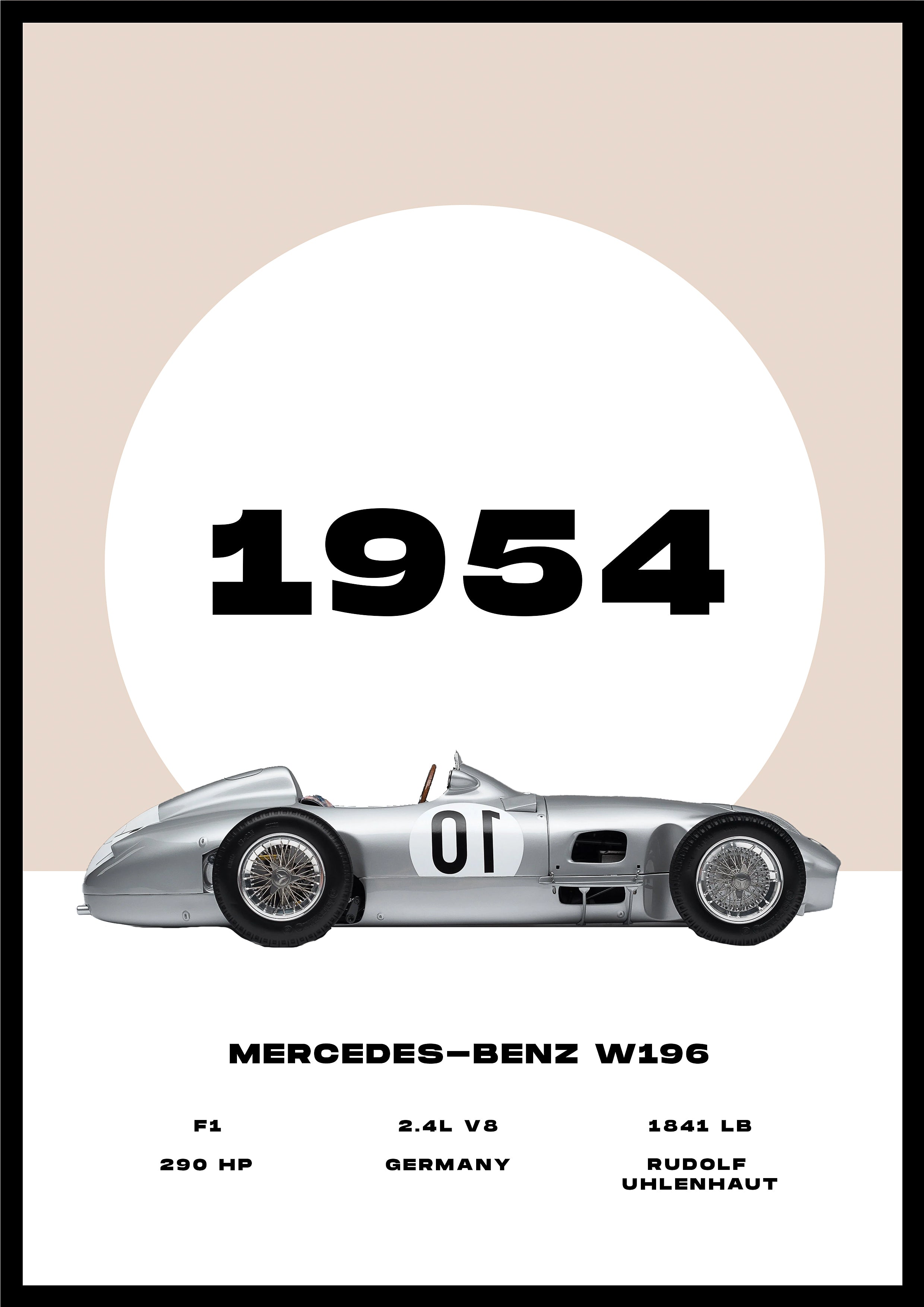 Mercedes-Benz W196 - Car Poster