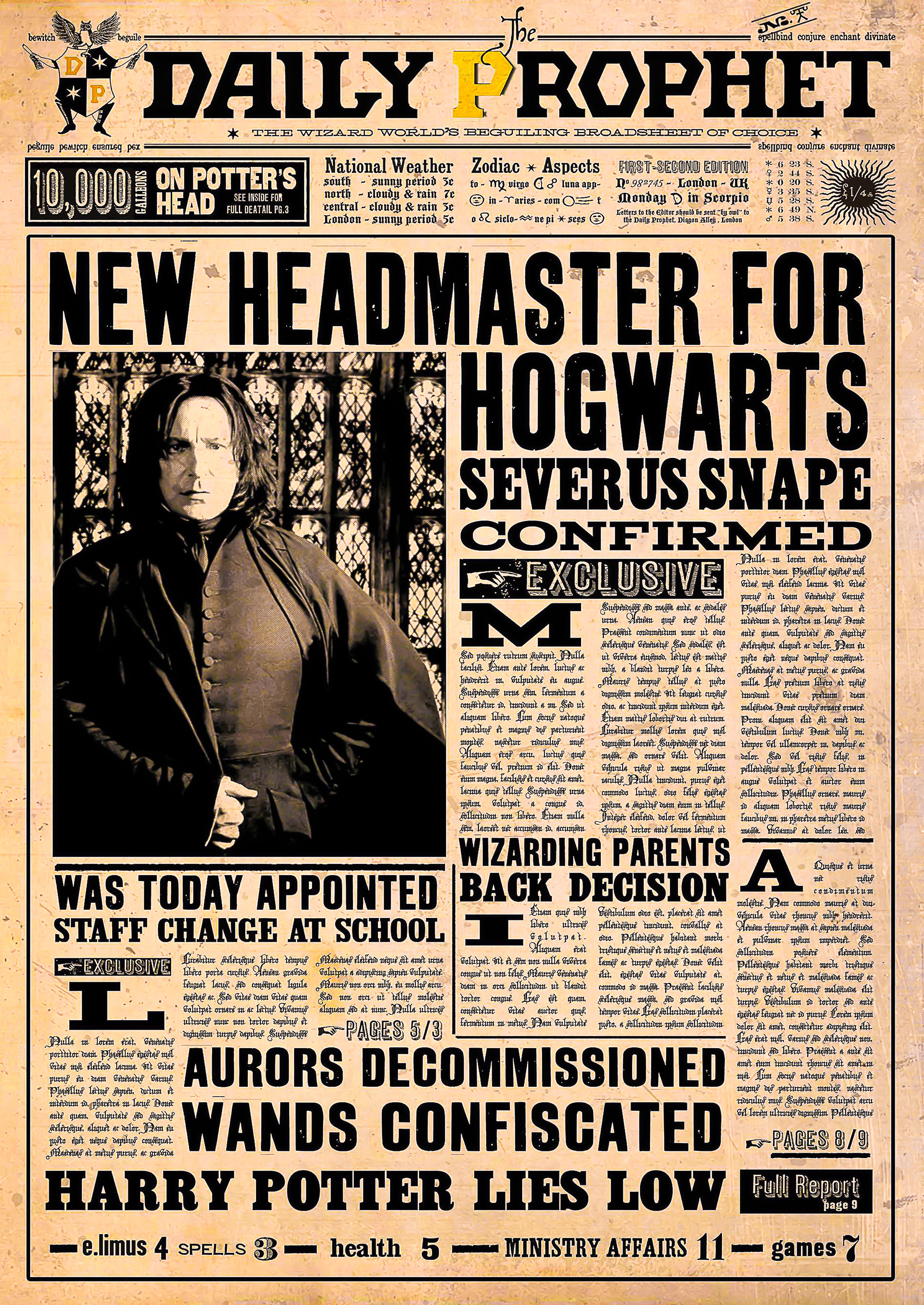 Snape Takes the Helm - Harry Potter Poster