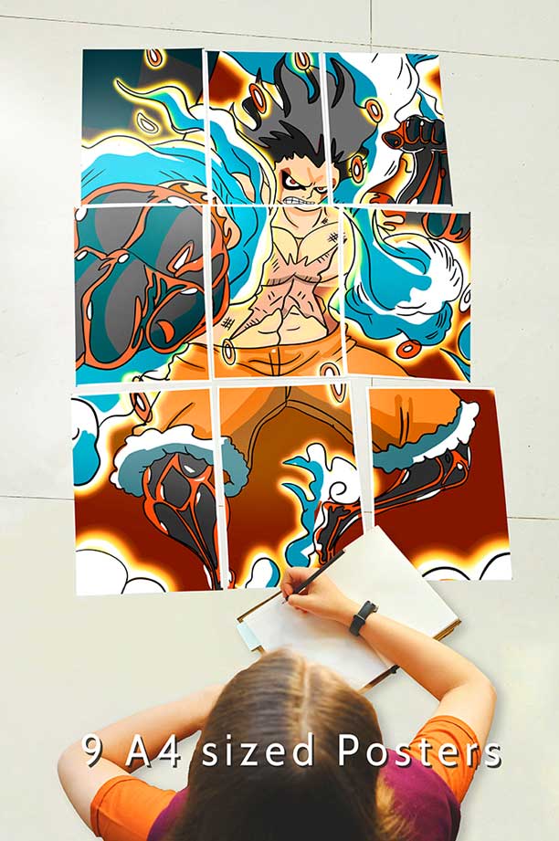 Luffy 4th Gear One Piece- Anime Block Kit Posters