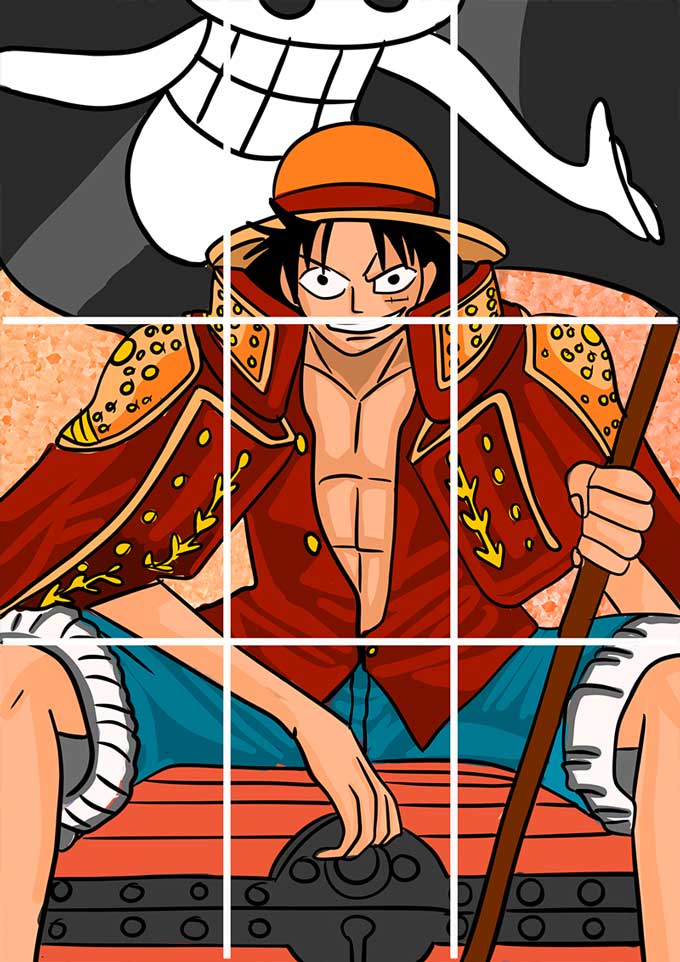 Luffy One Piece- Anime Block Kit Posters