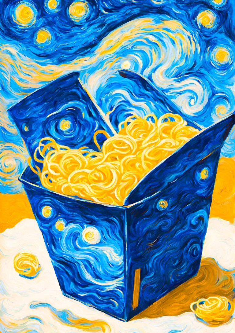 Chinese Takeout In Starry Night