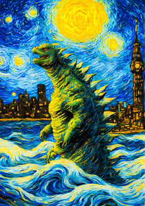 GodZilla In Starry Night