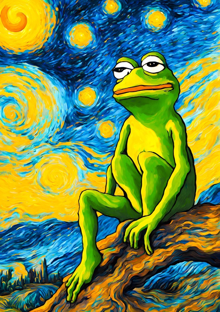 Hermit the frog In Starry Night