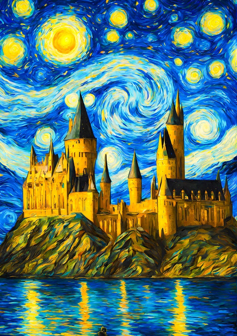 Hogwarts In Starry Night