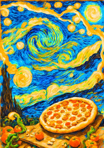 Italian Pizza In Starry Night