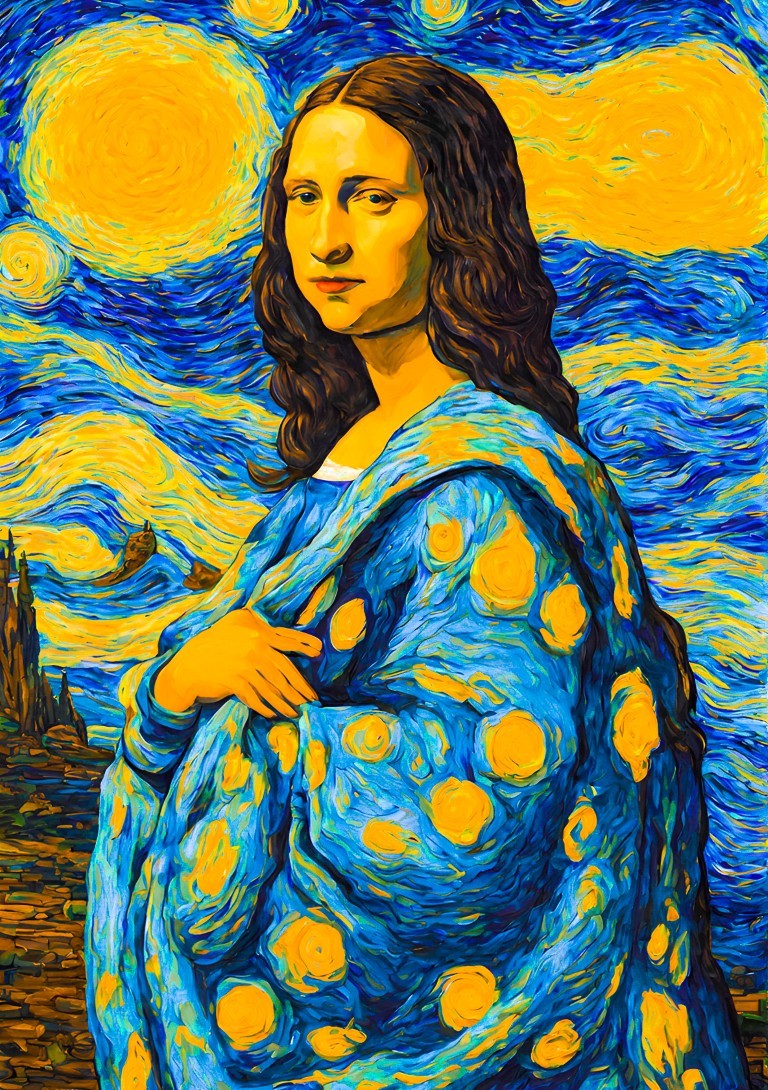 Mona Lisa In Starry Night