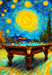 Pool Table In Starry Night