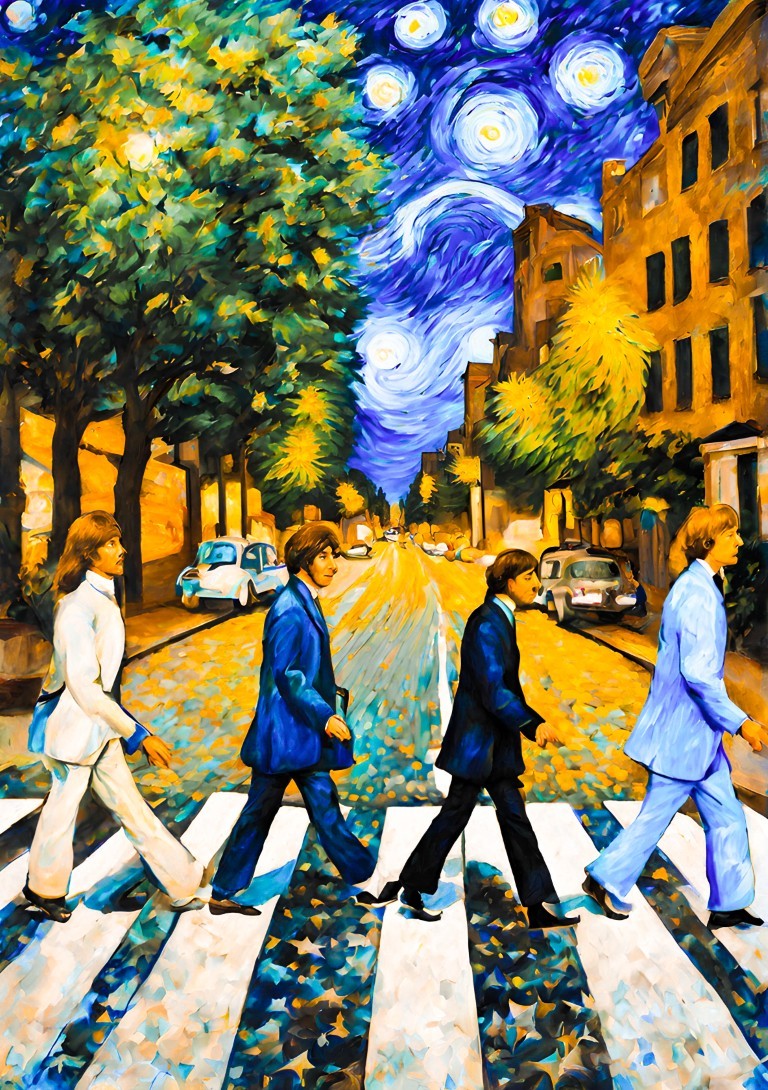 The Beatles In Starry Night