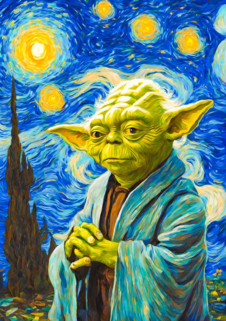 Yoda In Starry Night