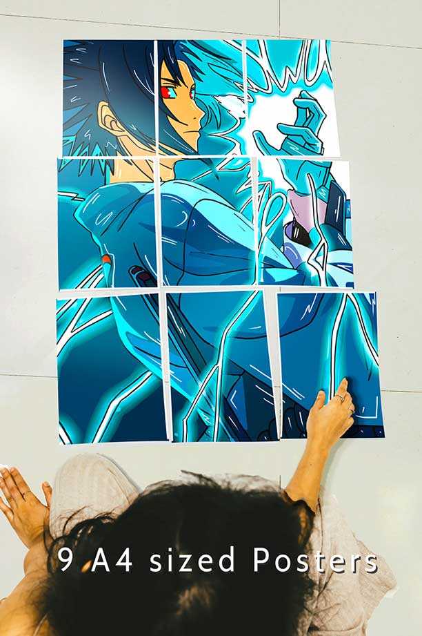 Sasuke Uchiha Naruto Shippuden- Anime Block Kit Posters