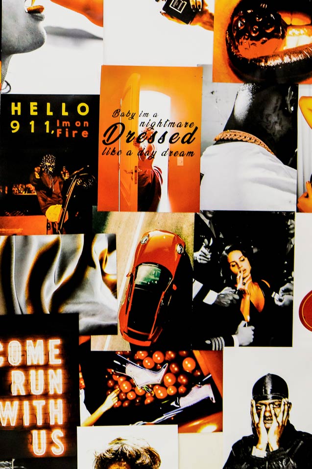 Boujee orange & black posters collage