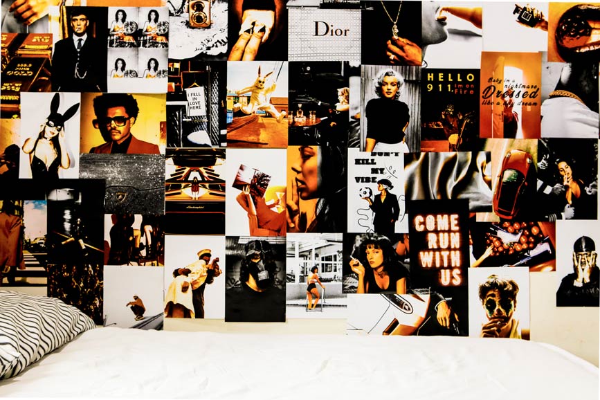 Boujee orange & black posters collage