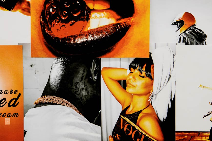 Boujee orange & black posters collage