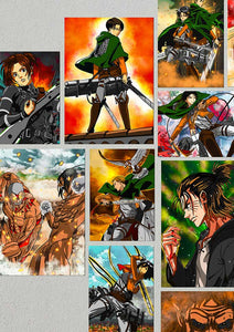Attack on titan posters in a collage