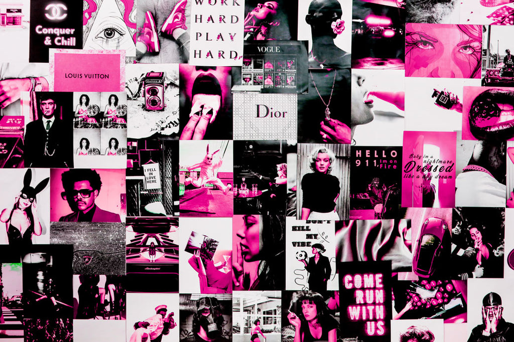 Boujee Hot Pink Collage Kit - set of posters