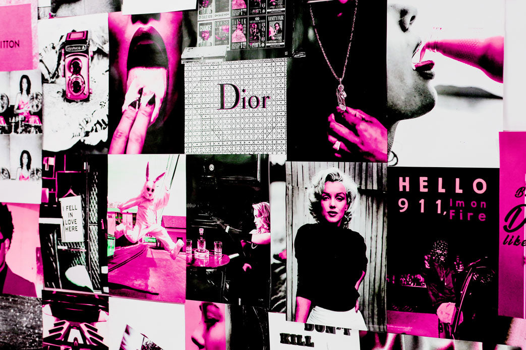 Boujee Hot Pink Collage Kit - set of posters