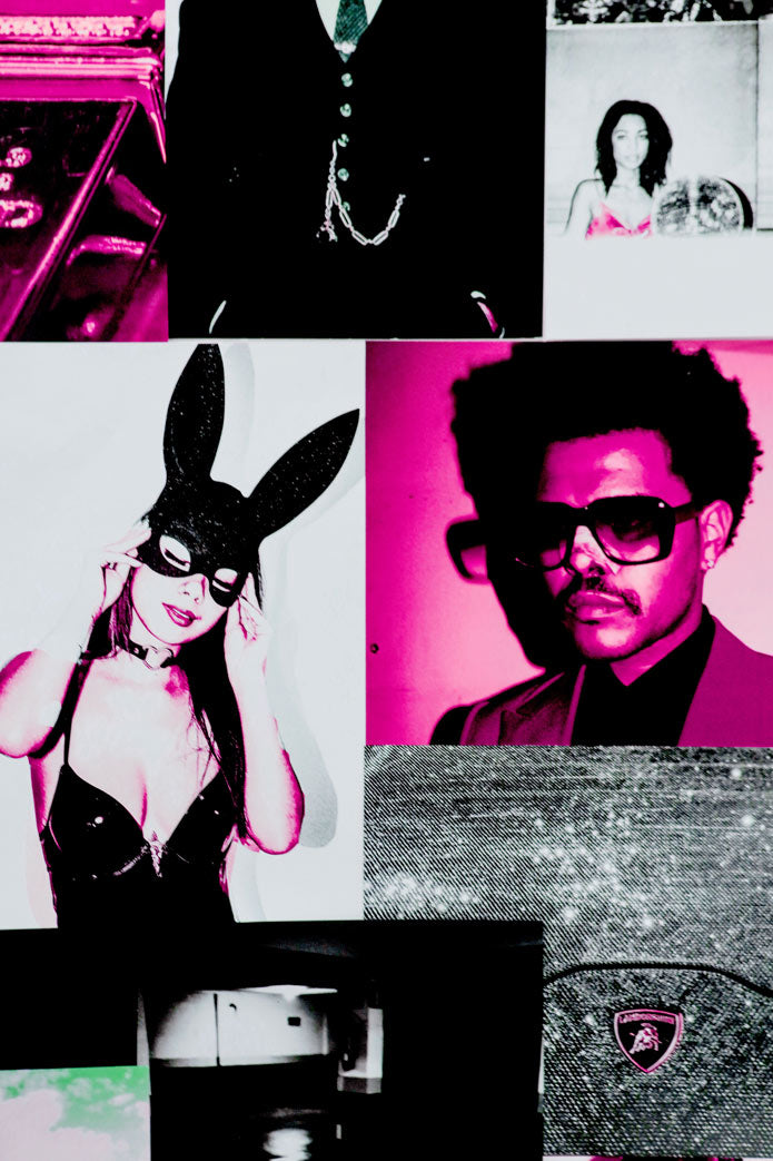 Weekend pink poster in collage kit