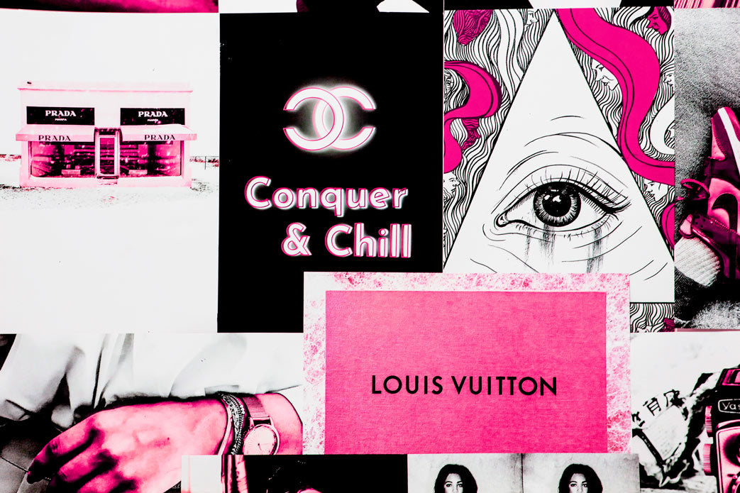 Boujee Hot Pink Collage Kit - set of posters