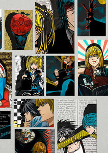 Death note anime posters in a collage