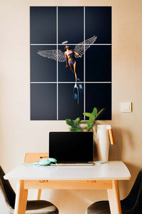 diving angel block kit posters over study table