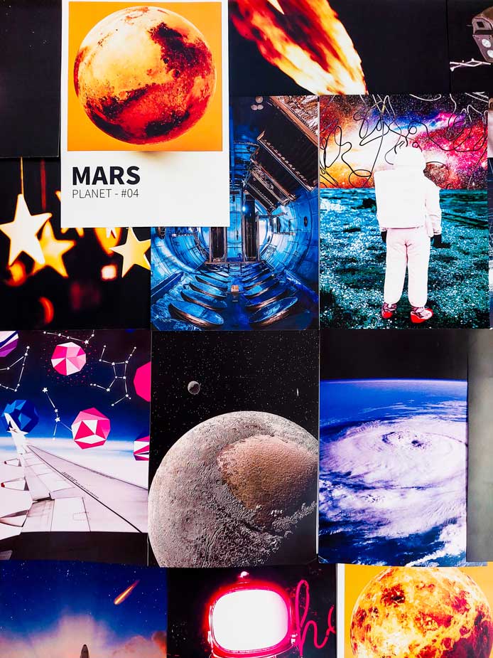 Trippy space posters collage