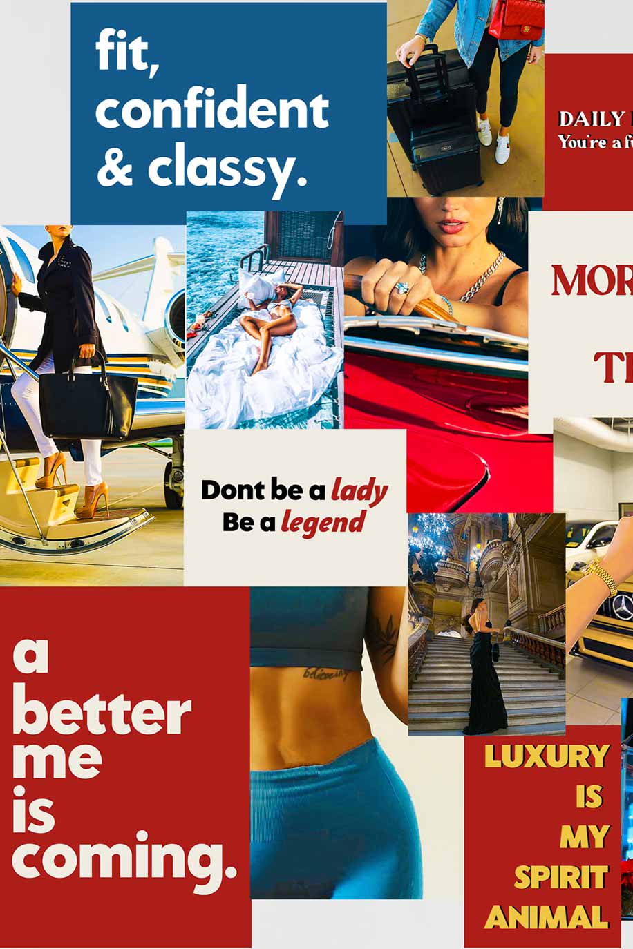 Girl boss aesthetic inspiring vision board collage posters