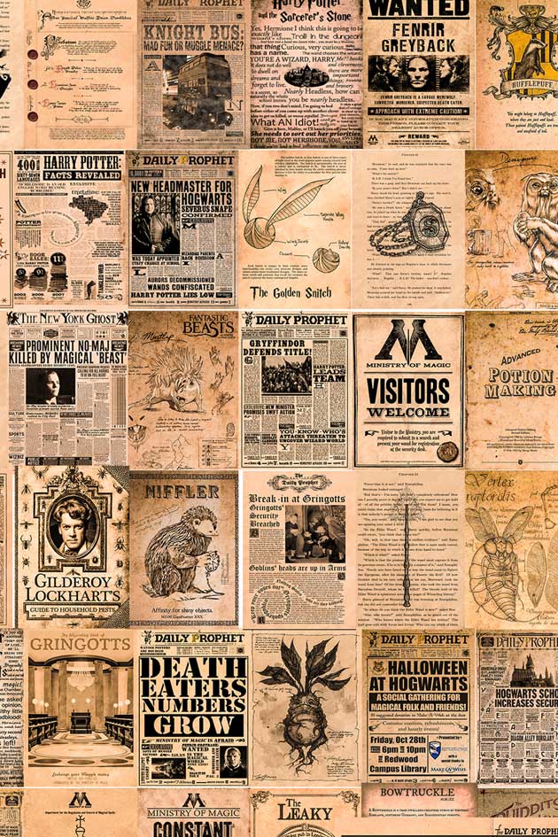 Harry Potter newspaper collage kit posters